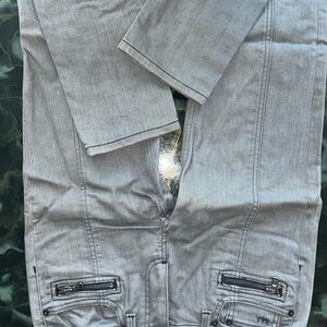 Marc By Marc Jacobs Gray Ankle Cropped Jeans with Distressing